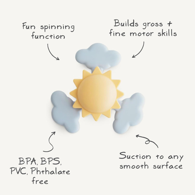 Sunshine Suction Spinner Toy,Sunshine Suction Spinner Toy | Toddler Sensory Toys for Bath & Play