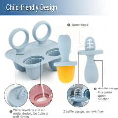 Toddler Popsicles Molds,Silicone Popsicle Molds,  Breastmilk Ice Pop Molds, Mini Frozen Pop Tray Molds for Baby Teething Relief Toddler Feeding Matte