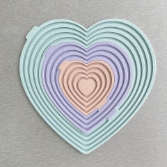 3 in 1 Silicone Nesting Mats,New 2025 Heart Shaped Silicone Pad Heat Resistant Table Mat Coasters for Decor Cup Plate Mat, 3 in 1 Silicone Nesting Mats