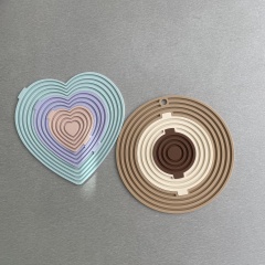 3 in 1 Silicone Nesting Mats,New 2025 Heart Shaped Silicone Pad Heat Resistant Table Mat Coasters for Decor Cup Plate Mat, 3 in 1 Silicone Nesting Mats