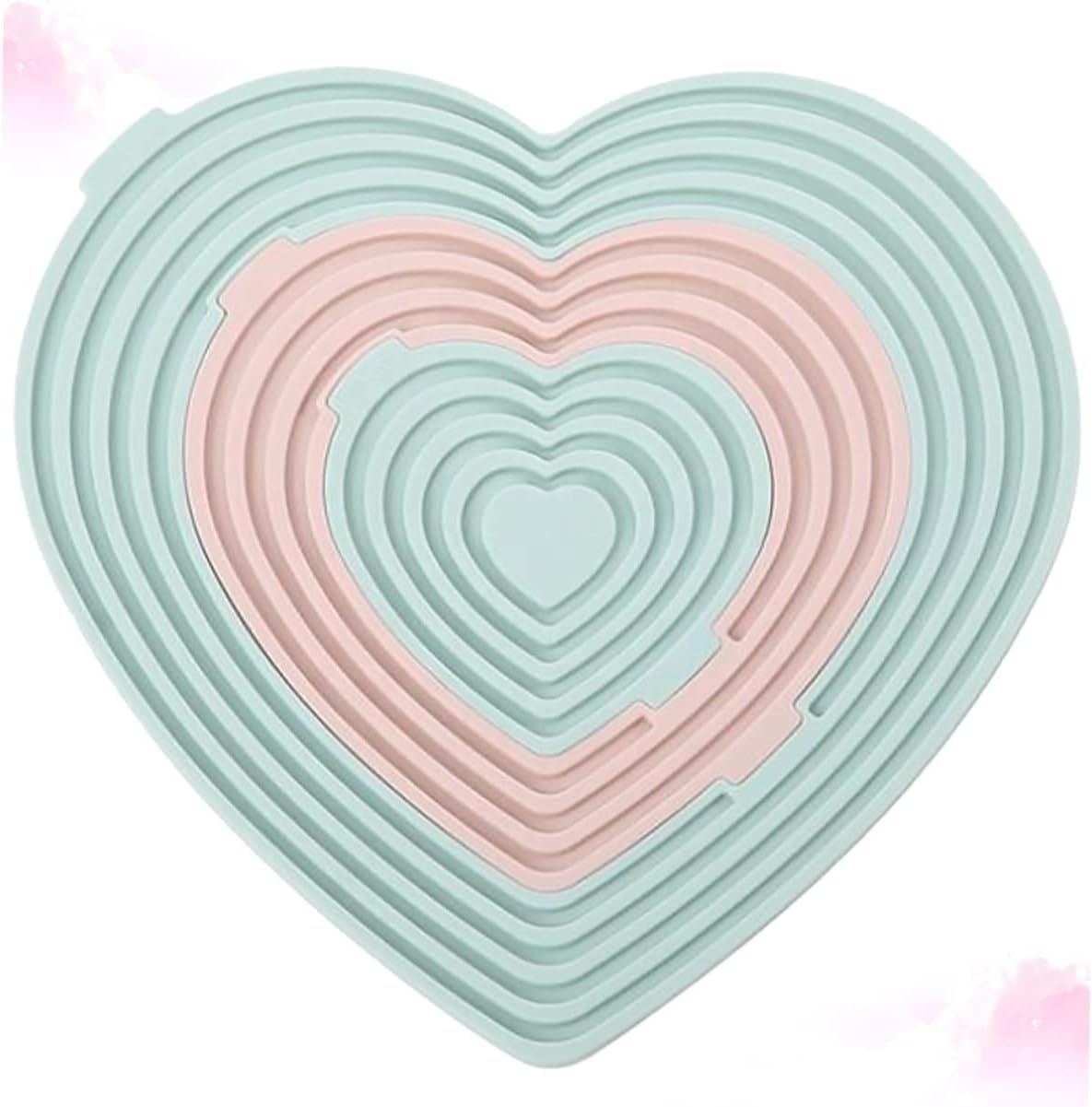 3 in 1 Silicone Nesting Mats,New 2025 Heart Shaped Silicone Pad Heat Resistant Table Mat Coasters for Decor Cup Plate Mat, 3 in 1 Silicone Nesting Mats