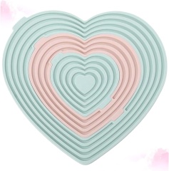 3 in 1 Silicone Nesting Mats,New 2025 Heart Shaped Silicone Pad Heat Resistant Table Mat Coasters for Decor Cup Plate Mat, 3 in 1 Silicone Nesting Mats