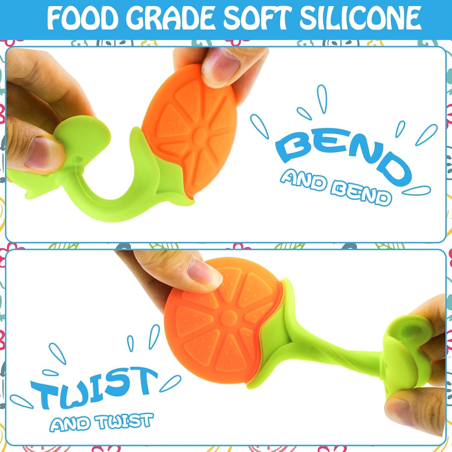 Teething Toys- Infant Teething Keys Set,Teething Toys- Infant Teething Keys Set, BPA-Free, Natural Organic Freezer Safe for Infants and Toddlers, Silicone Baby Teethers