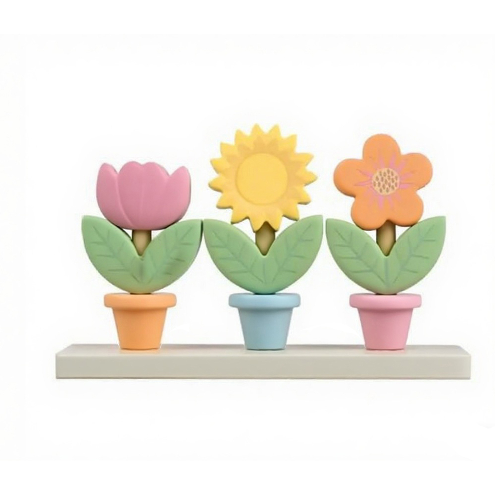 Baby Stacking Flower Pots Toys For Toddlers,Activity & Educational Toys Garden Building Stacking Cups Silicone Baby Stacking Flower Pots Toys For Toddlers