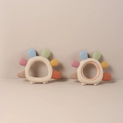 New Easily Holder Silicone Baby Teether Rings,Baby Teething Ring Toy for 3-6-12 Months, Silicone Infant Teether for Sore Gum Relief, Soothing Sensory Chew Toy
