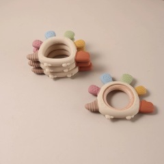 New Easily Holder Silicone Baby Teether Rings,Baby Teething Ring Toy for 3-6-12 Months, Silicone Infant Teether for Sore Gum Relief, Soothing Sensory Chew Toy