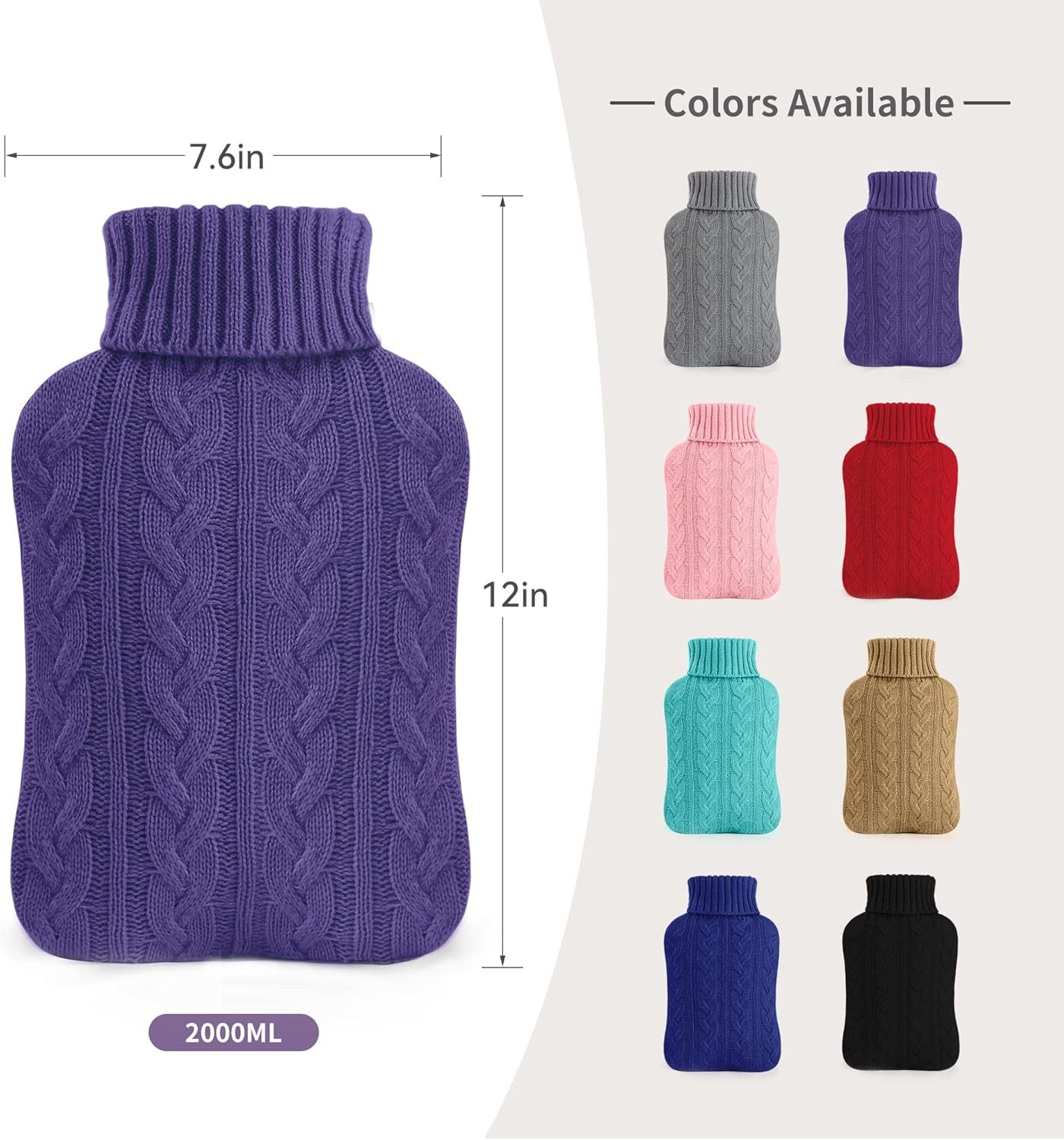 Silicone hot Water Bottle with Cover,Silicone hot Water Bottle with Cover