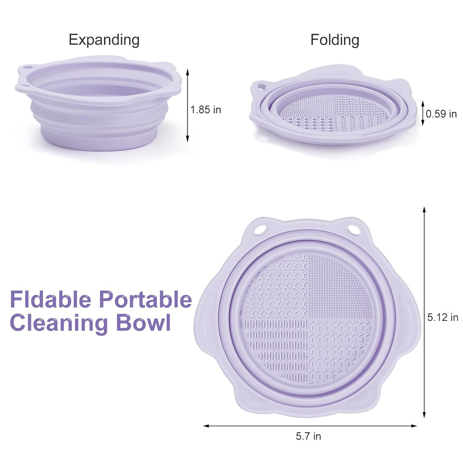 Makeup Brush Cleaner,Makeup Brush Cleaner, Etercycle Foldable Silicone Brush Cleaner Bowl Srubber, Portable Washing Tools for Makeup Brush,Powder Puff,Sponge