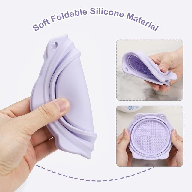 Makeup Brush Cleaner,Makeup Brush Cleaner, Etercycle Foldable Silicone Brush Cleaner Bowl Srubber, Portable Washing Tools for Makeup Brush,Powder Puff,Sponge