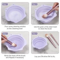 Makeup Brush Cleaner,Makeup Brush Cleaner, Etercycle Foldable Silicone Brush Cleaner Bowl Srubber, Portable Washing Tools for Makeup Brush,Powder Puff,Sponge
