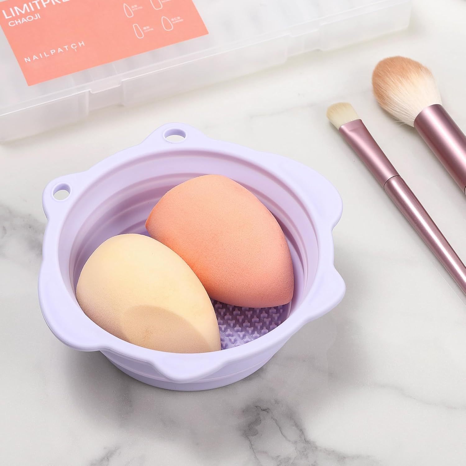 Makeup Brush Cleaner,Makeup Brush Cleaner, Etercycle Foldable Silicone Brush Cleaner Bowl Srubber, Portable Washing Tools for Makeup Brush,Powder Puff,Sponge