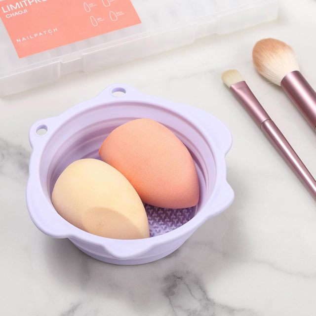 Makeup Brush Cleaner,Makeup Brush Cleaner, Etercycle Foldable Silicone Brush Cleaner Bowl Srubber, Portable Washing Tools for Makeup Brush,Powder Puff,Sponge
