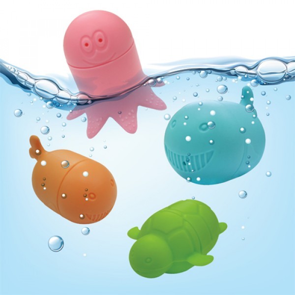 Non-Toxic Mold Free bath toys,Silicone Baby Bath Toys, Non-Toxic Mold Free Infant Squirty Bathtub Toys for Toddlers 6 Months+