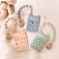 Silicone Fidget Baby Teething Toys,Silicone Teethers – Remote Control & Phone Teething Toys with Popper Buttons, BPA-Free, CPC Certified Baby Essentials for Infants & Toddlers