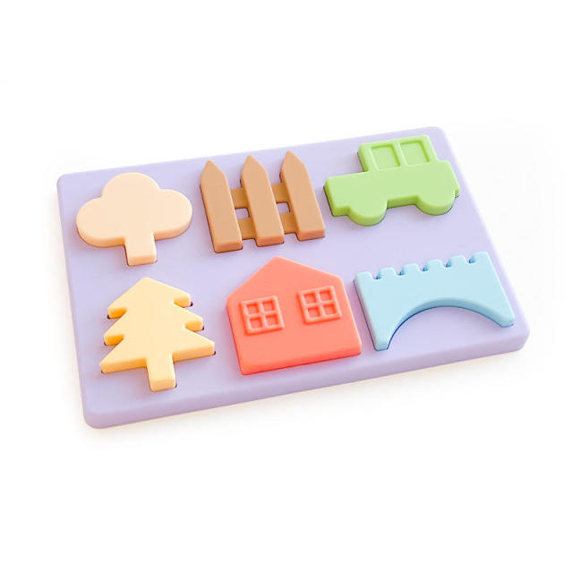 Silicone House Shape Matching Sorting Board for Baby,Early Learning Educational Activity Toy Silicone House Shape Matching Sorting Board for Toddler Baby
