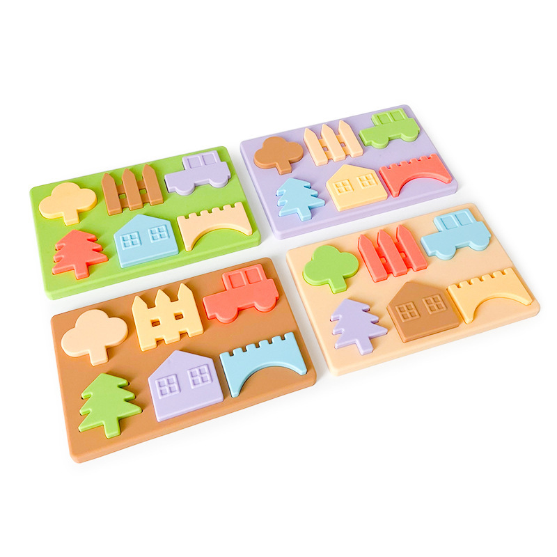 Silicone House Shape Matching Sorting Board for Baby,Early Learning Educational Activity Toy Silicone House Shape Matching Sorting Board for Toddler Baby