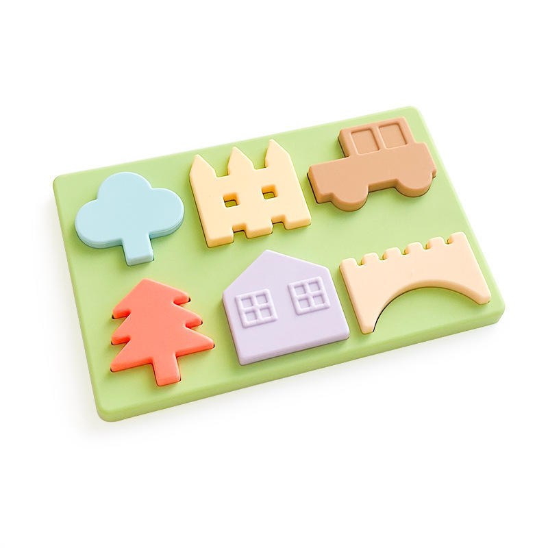 Silicone House Shape Matching Sorting Board for Baby,Early Learning Educational Activity Toy Silicone House Shape Matching Sorting Board for Toddler Baby