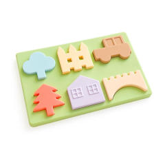 Silicone House Shape Matching Sorting Board for Baby,Early Learning Educational Activity Toy Silicone House Shape Matching Sorting Board for Toddler Baby