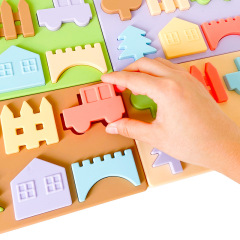 Silicone House Shape Matching Sorting Board for Baby,Early Learning Educational Activity Toy Silicone House Shape Matching Sorting Board for Toddler Baby