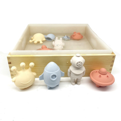 Silicone Extra-Terrestrial Bath Toys,Space Rocket Shape Baby Bathtub Toys Silicone Extra-Terrestrial Bath Toys