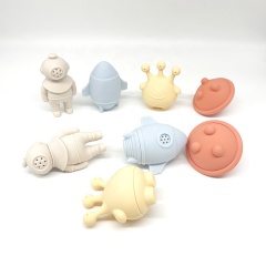 Silicone Extra-Terrestrial Bath Toys,Space Rocket Shape Baby Bathtub Toys Silicone Extra-Terrestrial Bath Toys