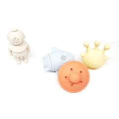 Silicone Extra-Terrestrial Bath Toys,Space Rocket Shape Baby Bathtub Toys Silicone Extra-Terrestrial Bath Toys