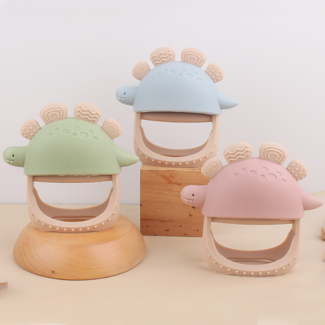 Bpa Free Silicone Baby Dinosaur Teether Toys,Bpa Free Silicone Baby Dinosaur Teether Toys, Baby Teething Relief for 0-6 6-12 Months Baby Essential