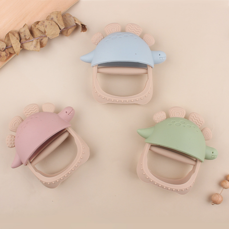 Bpa Free Silicone Baby Dinosaur Teether Toys,Bpa Free Silicone Baby Dinosaur Teether Toys, Baby Teething Relief for 0-6 6-12 Months Baby Essential