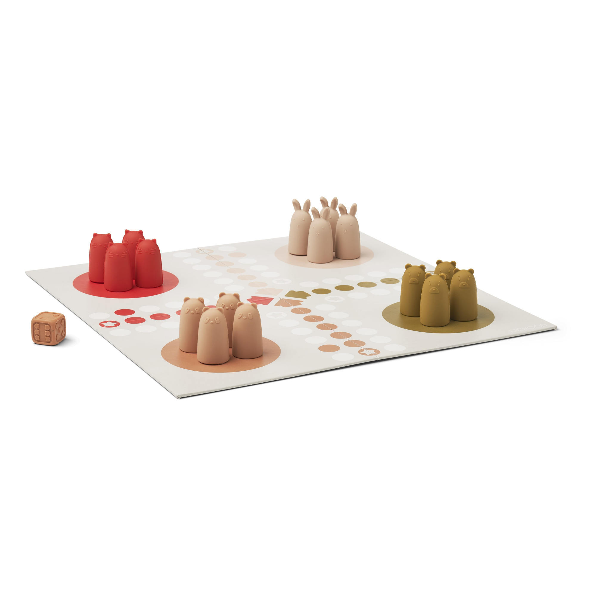 Silicone Ludo Set Dusty Pink,Animal-Shaped Ludo Game Multi Mix Set, Silicone Ludo Set Dusty Pink, Classic Ludo Game Toys Set Pale Blue