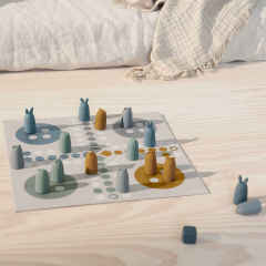 Silicone Ludo Set Dusty Pink,Animal-Shaped Ludo Game Multi Mix Set, Silicone Ludo Set Dusty Pink, Classic Ludo Game Toys Set Pale Blue