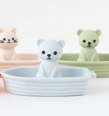 Eco-Friendly Non Toxic Bath Toys,Eco-Friendly Non Toxic Bath Toys, Animal Bath Toys with Floating Boats, Dog Cat Bear Mold Free Bathtub Toy for Toddlers