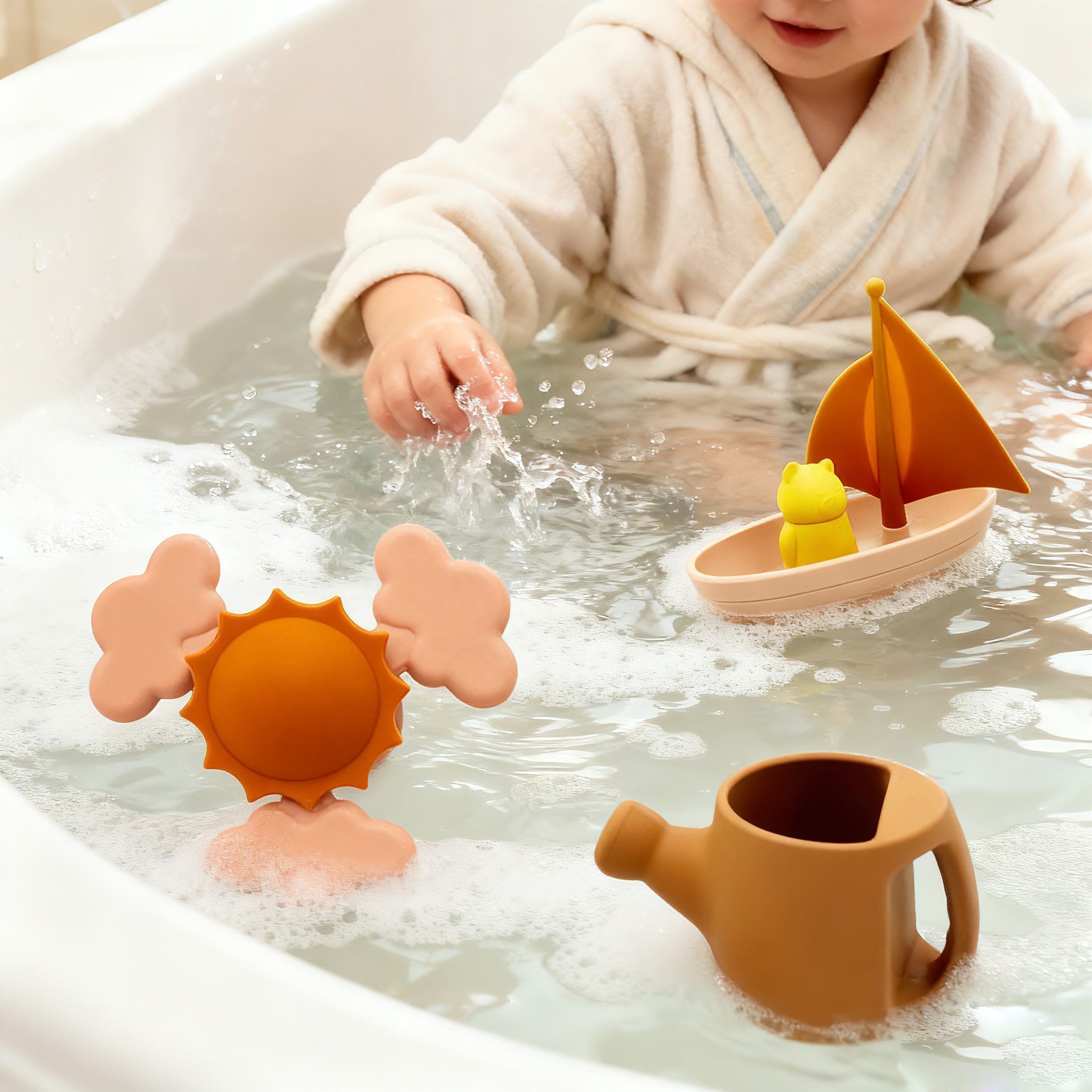 Silicone Sunshine Spinner Toys,Lucky Suction Spinner Toy | Toddler Sensory Toys for Bath & Play