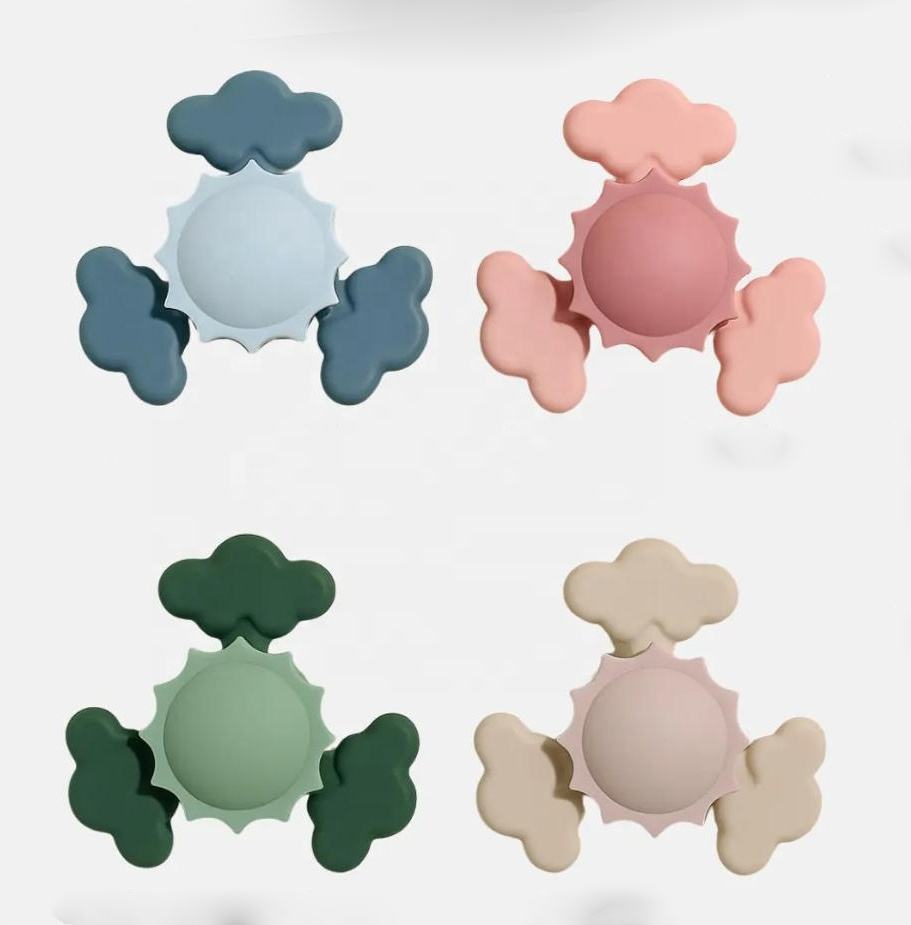 Silicone Sunshine Spinner Toys,Lucky Suction Spinner Toy | Toddler Sensory Toys for Bath & Play