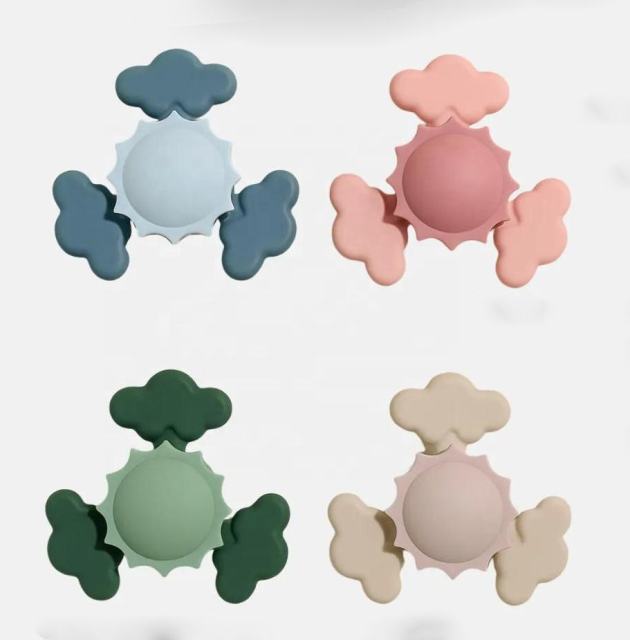 Silicone Sunshine Spinner Toys,Lucky Suction Spinner Toy | Toddler Sensory Toys for Bath & Play