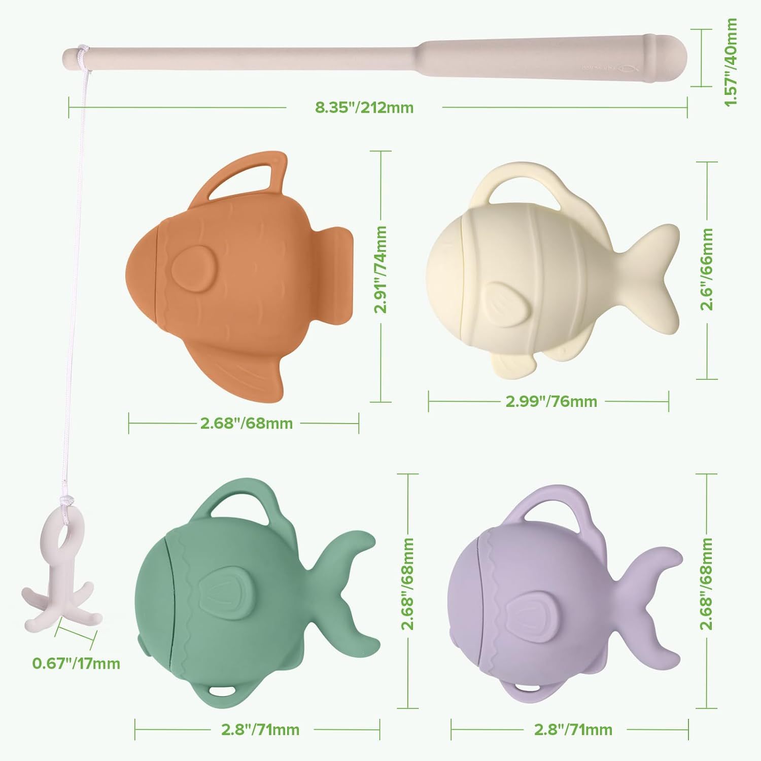 Mold Free Food Grade Silicone Bathtub Fishing Toy,2026 New Baby Bath Fishing Toy Set,Mold Free Food Grade Silicone Bathtub Fishing Toy for Toddler,BPA-Free Floating Bath Tub Toys