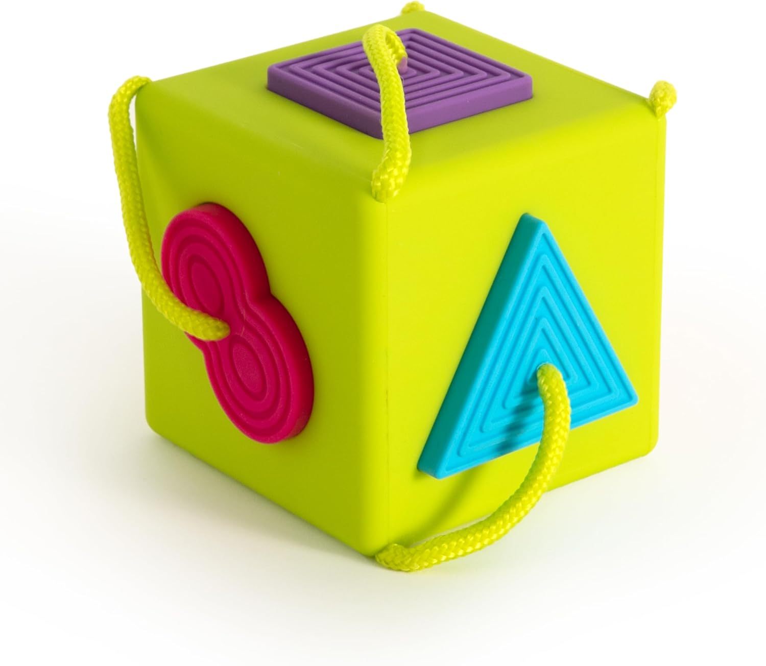 Silicone Cube Montessori Toys,Silicone Cube Montessori Toys,Travel-Friendly Shape Sorter with Tethered Shapes for Early Learning