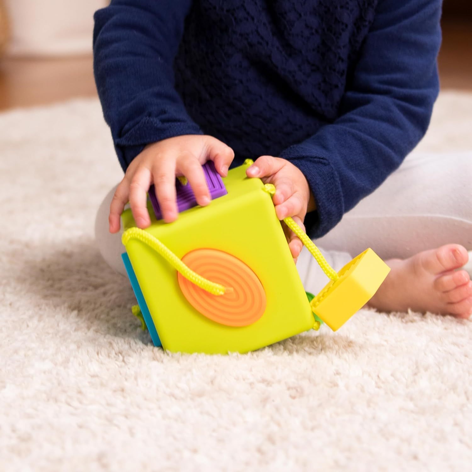 Silicone Cube Montessori Toys,Silicone Cube Montessori Toys,Travel-Friendly Shape Sorter with Tethered Shapes for Early Learning