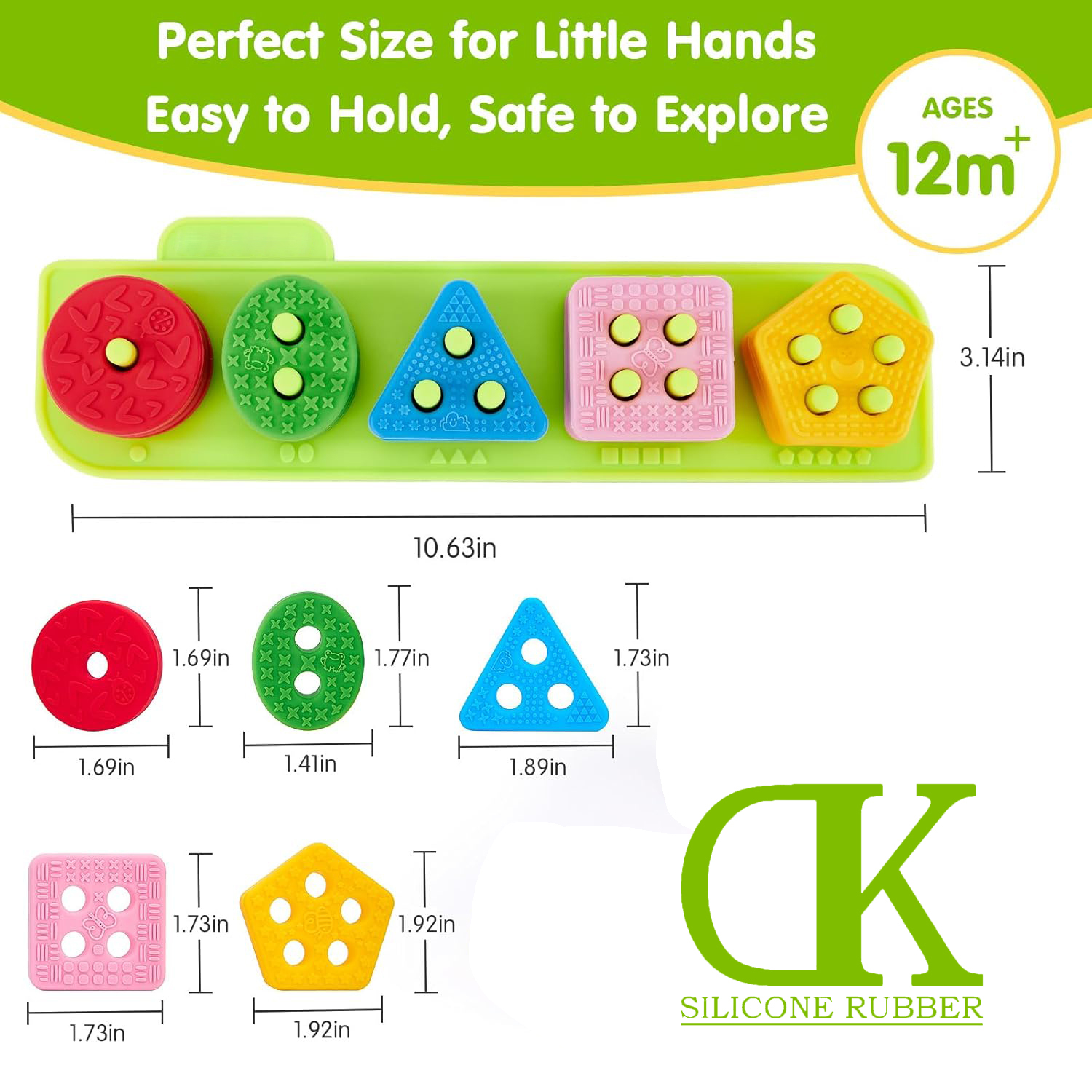 Silicone Blocks for Toddlers 1-3 - Montessori Toys,Silicone Blocks for Toddlers 1-3 - Montessori Toys for 1 Year Old Sensory Toys, Color Sorting and Stacking Toy Soft Textured Educational Learning Toddler Baby Toys