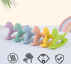 BPA Free Rocking Horse Silicone Teether Toy,BPA Free Rocking Horse Silicone Teether Toy for Newborn