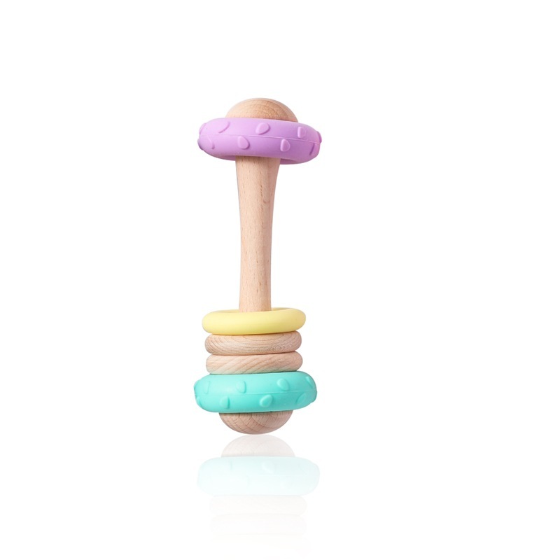 Teether Sensory Toys for Baby,Silicone Baby Teether Rattle Toy for 0-6 6-12 Months, BPA-Free Infant Teething Toy with Rattle Sound, Easy-Grip Design for Teething Relief