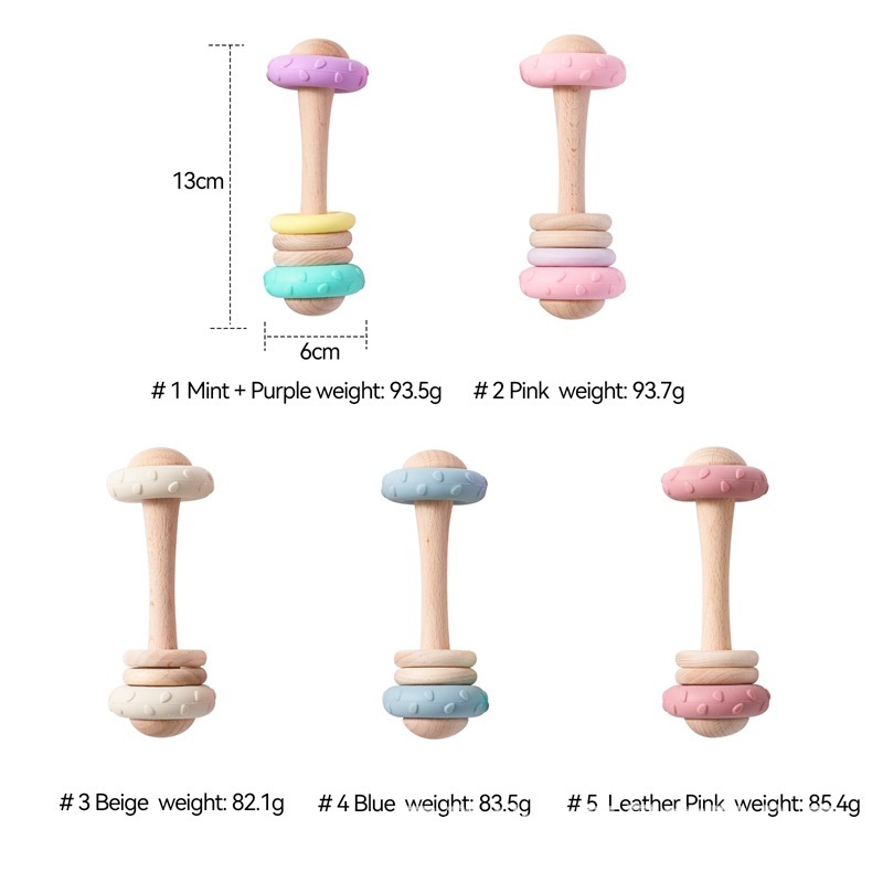 Teether Sensory Toys for Baby,Silicone Baby Teether Rattle Toy for 0-6 6-12 Months, BPA-Free Infant Teething Toy with Rattle Sound, Easy-Grip Design for Teething Relief