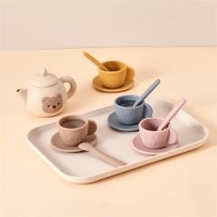 Silicone Tea Party Set,Silicone Tea Party Set, Tea Set with Tea Pot Cups Food Pretend Play Kitchen Accessories Christmas Birthday Gift