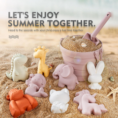 Customize Travel Friendly Silicone Beach Toys,Customize Travel Friendly Silicone Beach Toys, Baby Beach Essential Sand Molds, Beach Bag, Sand Toys for Toddler Kids