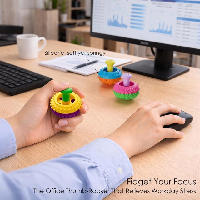 Silicone Thumb Rocker Fidget Toys for Kids Adults,Silicone Thumb Rocker Fidget Toys for Kids Adults, Stress Relief Sensory Toys for Autism ADHD Anxiety,Fun Textures Gadgets