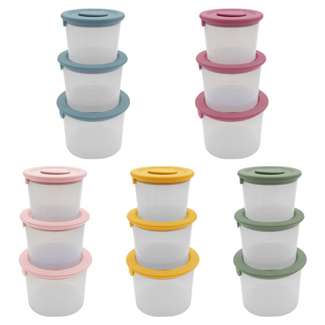 3 Packs BPA Free Stacked Silicone Food Fresh-keeping Box,3 Packs BPA Free Stacked Silicone Food Fresh-keeping Box Refrigerator Storage Boxes Kitchen Fruit Sandwich Lunch Box