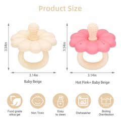 Baby Teething Toy with Massaging Particles,Baby Teething Toy with Massaging Particles, Silicone Teethers for Babies