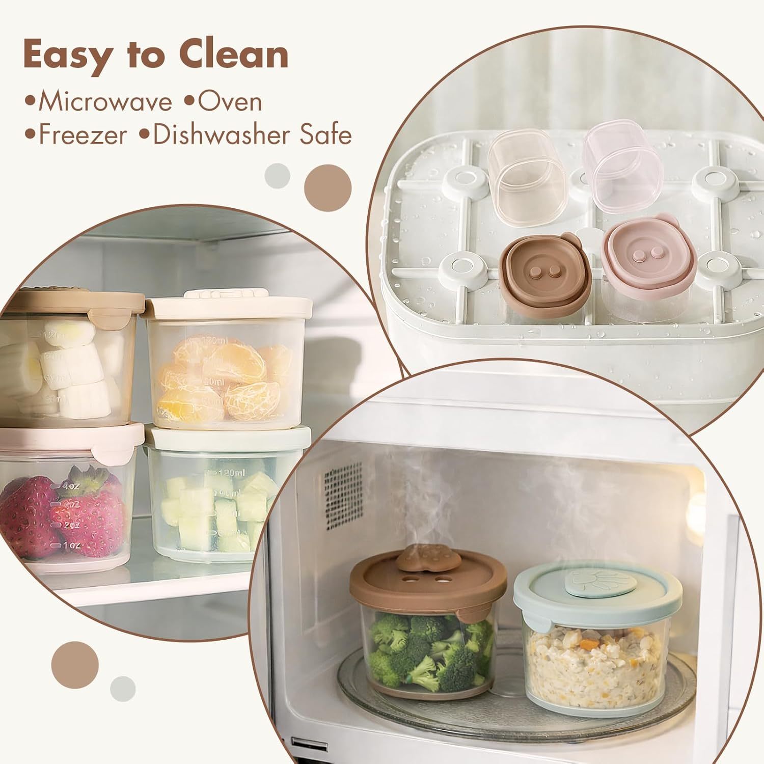 Baby Food Containers with Lids Silicone Baby Food Storage Containers for Infants & Toddlers,Baby Food Containers with Lids Silicone Baby Food Storage Containers for Infants & Toddlers, Leakproof Freezer-Safe Reusable Baby Food Jars for Breastmilk & Solid Foods,  Silicone Containers