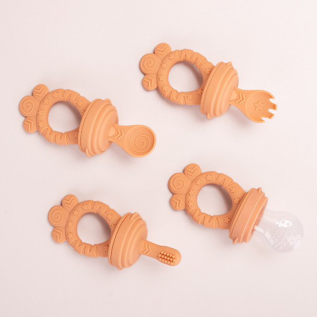 Silicone Baby Fresh Fruit Feeder,Silicone Baby Fruit Feeder with Mini Freezer Tray, Breastmilk Popsicle Molds for Baby Teething Relief, Fresh Food Feeder for Safe Infant Self Feeding,