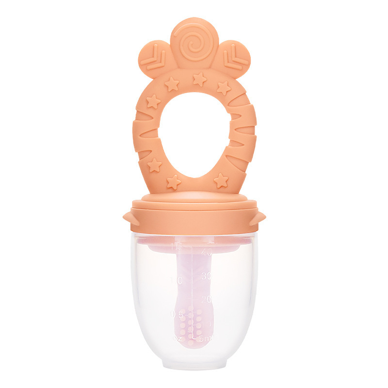 Silicone Baby Fresh Fruit Feeder,Silicone Baby Fruit Feeder with Mini Freezer Tray, Breastmilk Popsicle Molds for Baby Teething Relief, Fresh Food Feeder for Safe Infant Self Feeding,