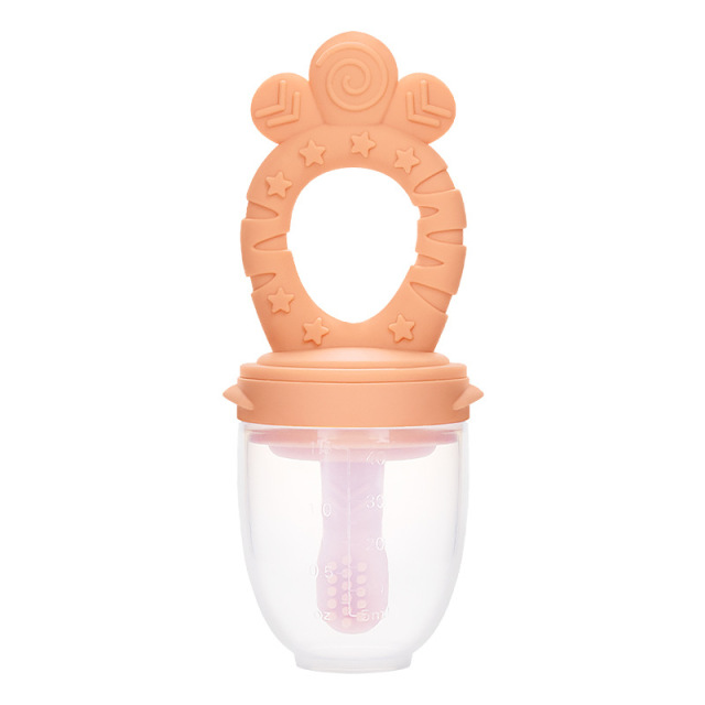 Silicone Baby Fresh Fruit Feeder,Silicone Baby Fruit Feeder with Mini Freezer Tray, Breastmilk Popsicle Molds for Baby Teething Relief, Fresh Food Feeder for Safe Infant Self Feeding,